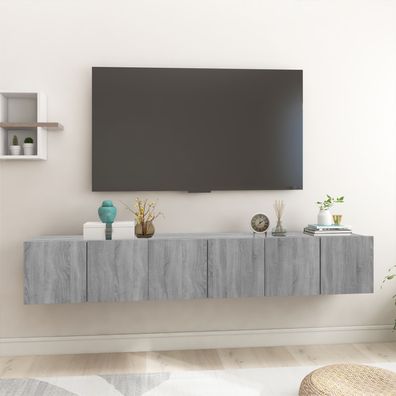 vidaXL TV-Wandschränke 3 Stk. Grau Sonoma 60x30x30 cm Holzwerkstoff