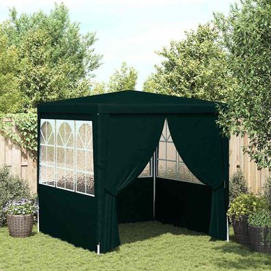 vidaXL Profi-Partyzelt mit Seitenwänden 2×2m Grün 90 g/m²