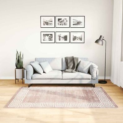 vidaXL Teppich Waschbar Beige 120x180 cm Rutschfest