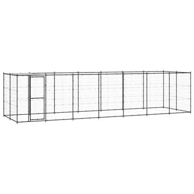 vidaXL Outdoor-Hundezwinger mit Überdachung Stahl 16,94 m²