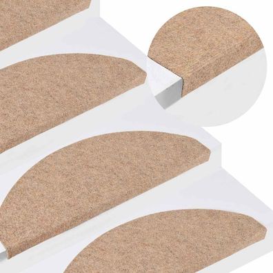 vidaXL Stufenmatten Selbstklebend 15 Stk. 65x22,5x3,5 cm Beige