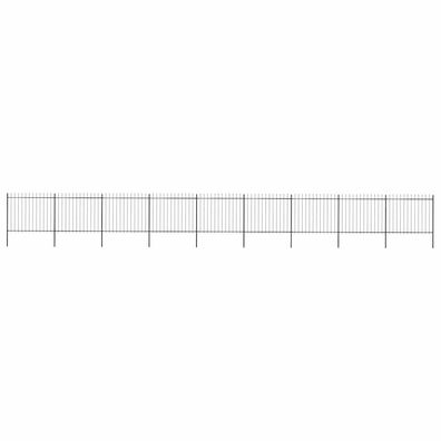 vidaXL Gartenzaun mit Speerspitzen Stahl 15,3 x 1,5 m Schwarz