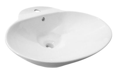 Beitz & Walz AqvaCeramica Aufsatzwaschtisch 'oval' 610 x 495 mm weiß