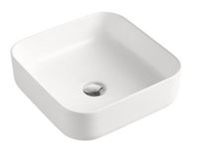 Beitz & Walz AqvaCeramica Aufsatzbecken "SlimRim" 385 x 385 mm weiß