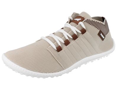 Leguano Beat Damen Herren Barfußschuhe Schnürer beige sand Textil