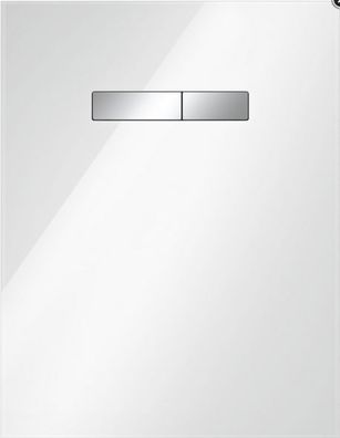 TECElux WC-Betätigungsplatte manuell, Glas weiß, Tasten chrom