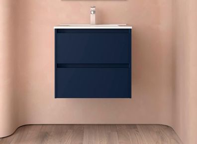 Salgar Noja Unterschrank 600 2 Schubladen + Waschbecken Blue Satin