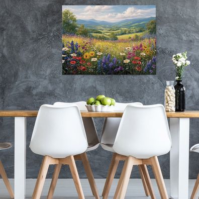 Leinwandbild Blumen Bunte Wandbild Leinwand Bilder Wanddeko Wohnzimmer Schlafzimmer
