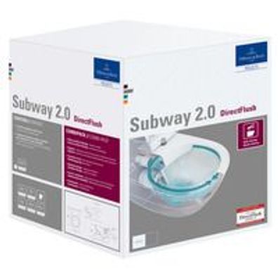 V&B Subway WWC-Paket, spülrandlos, m. Sitz, weiß, Absenkautomatik