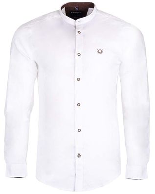 Trachtenhemd Ryan weiß braun