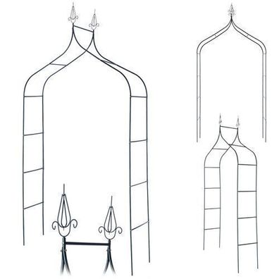 KADAX Gartenpergola aus Metall, 255 cm, Bogen, Blumenstütze für Rosen, Pflanzen