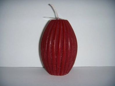 Kerze mit Rillen - weinrot