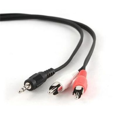 Gembird 2,5 m, 3,5 mm/2 x RCA, M/M Audiokabel Schwarz, Rot, Weiß