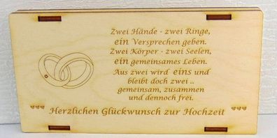 Holzkiste Süße Liebe für Schokolade Geldgeschenke zu Hochzeit