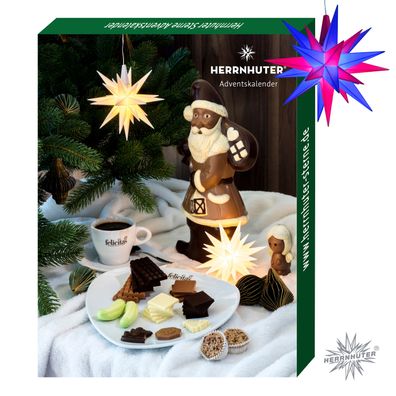 Herrnhuter Adventskalender 2025 Herrnhuter Stern Bastelstern 13 cm dunkelblau-magenta