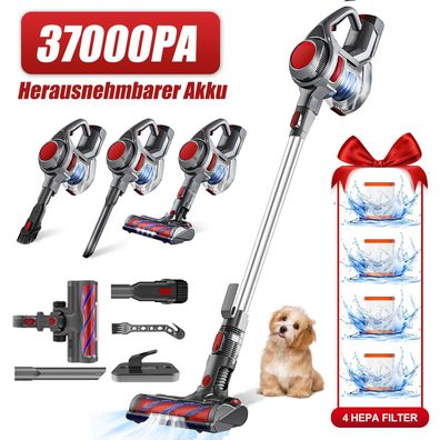 Akku Staubsauger,37000Pa/500W /50 Min Staubsauger Kabellos,1.6L,8 in 1