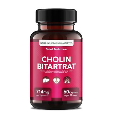 Saint Nutrition® Cholin Bitartrat - Appetitzügler - Hochwertige Cholin-Kapseln