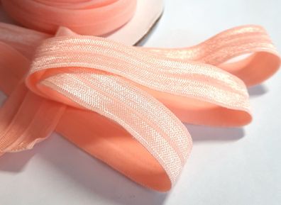 1m x 15mm Falzgummi Rollierband Einfassband elastisch Satinglanz Farbe Lachs Hell