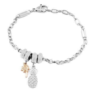 Steel bracelet with crystals Drops SCZ1101