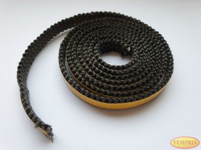 8x2 mm Kamindichtung 1m Länge selbstklebend Dichtband Glas Tür Kamin Ofen Dichtung