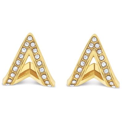 Charming gold-plated earrings with crystals TH2780364
