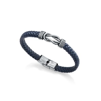 Men´s leather bracelet with steel ornament Beat 1304P01013