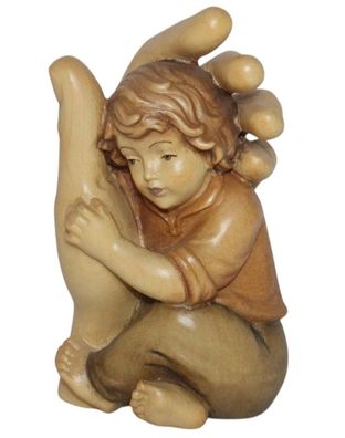 Schützende Hand mit Junge H 13 cm Schutzengel Engel Holzfigur aus Ahornholz