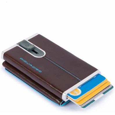 Piquadro Wallet Compact Blue Square Male Mahonagy