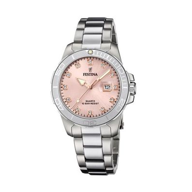 Festina Damen Analog Quarz Uhr mit Edelstahl Armband F20503/2
