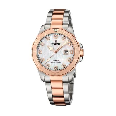 Festina Damen Analog Quarz Uhr mit Edelstahl Armband F20505/1