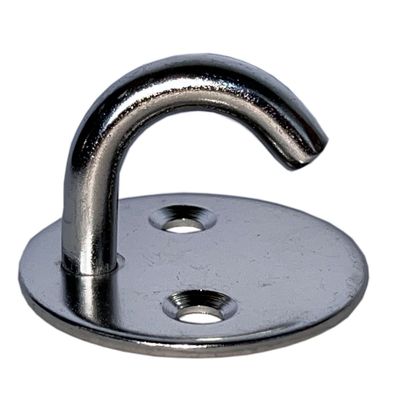 Augplatte Kleiderhaken Wandhaken Mastplatte Hakenplatte Aufhänger rund V4A