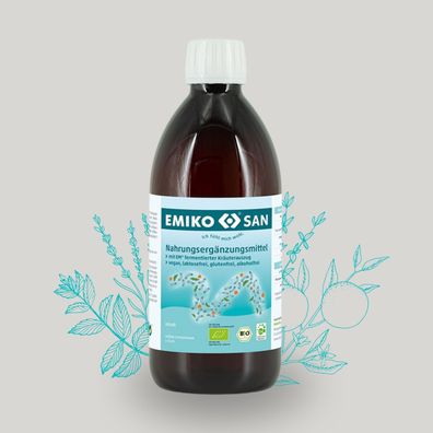 EmikoSan 1L EM-fermentierter Kräuterauszug, Bio-Nahrungsergänzungsmittel mit EM