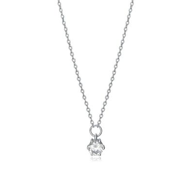 Shiny silver necklace with zircons Clasica 13014C000-30