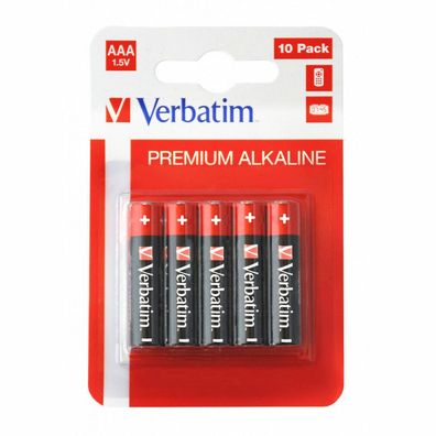 Verbatim Aaa Alkaline Batteries - 1.5v, 10-Pack Aaa 10 Pack