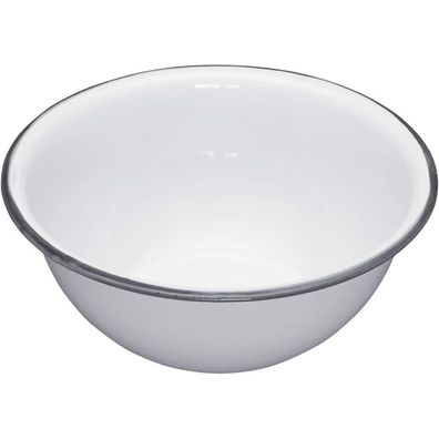 Kitchencraft Lnenbowl15 Living Nostalgia Round Enamel Bowl, White/Grey, 15.5 Cm
