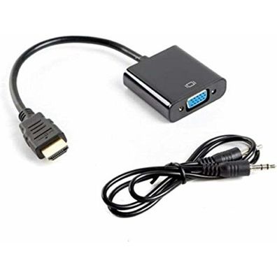Lanberg Ad-0017-Bk "Hdmi-A 1.4" Plug To "Vga 15pol" Socket Adapter + Jack