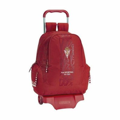 School Backpack With Wheels 905 Real Sporting De Gijón Red