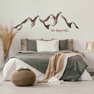 Wanddekoration XXL Der Berg ruft | Holz Wanddeko mit Bergsilhouette Berge Alpen