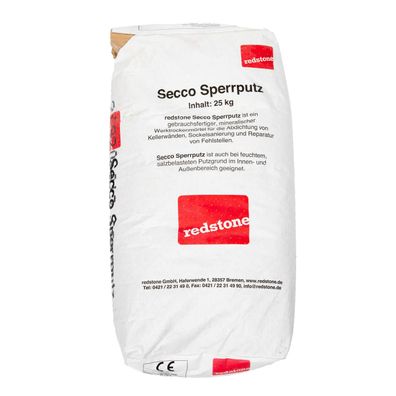 redstone Sperrputz Secco 25kg - Liefermenge: 1 Sack - 25kg