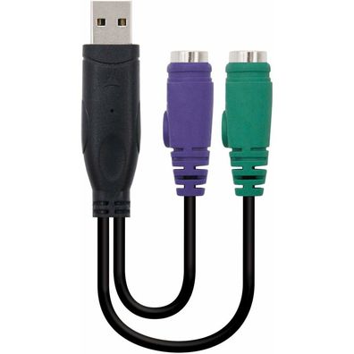 Nanocable 10.03.0101 Cable Adapter / Adapter Usb A 2xps / 2 Black