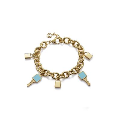 Playful gold-plated bracelet with Chic pendants 75287P01012