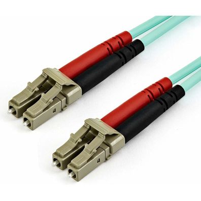 Startech. Com 10 M Om4 Lc To Lc Multimode Duplex Fiber Optic Patch Cable- Aqua