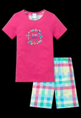 Schlafanzug kurz pink bedruckt - Tropical Bird - Schiesser