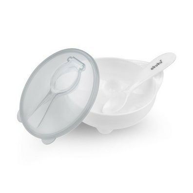 A0424 SCHALE MIT LÖFFEL WEISS