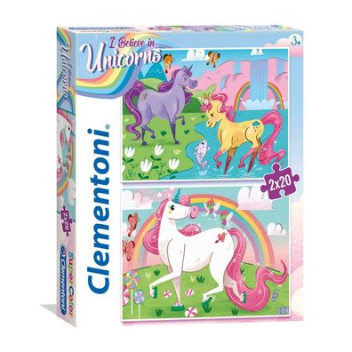 Clementoni 2X20Pcs. Puzzle I Believe In Unicorns 24