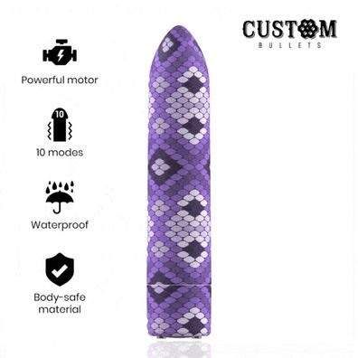 CUSTOM Bullets BALA Recargable SNAKE LILA 10 Intensidades