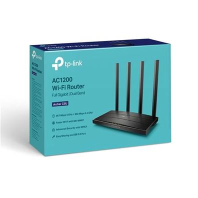 TP-Link Archer C6U WLAN-Router Gigabit Ethernet Dualband (2,4 GHz/5 GHz) Schwarz