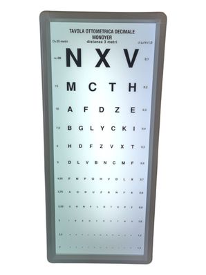 GiMa 27381 beleuchteter Monoyer Ottotyp 3 m 1 Stück