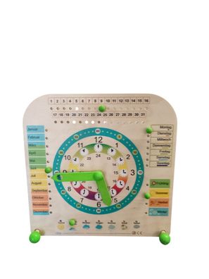 Hess Holzspielzeug Stand Kinderlernuhr aus Holz, ca. 25 x 25 cm