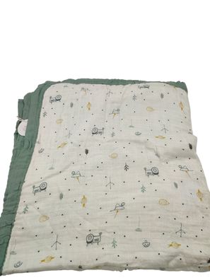 LÄSSIG Babydecke Wickeldecke Kuscheldecke 100x100 cm Grün Garden